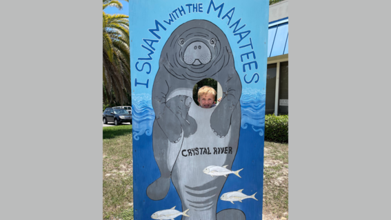 chase swam with manatees