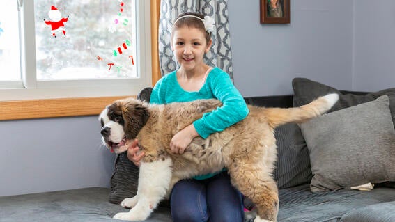 Wish kid Kaelee and dog