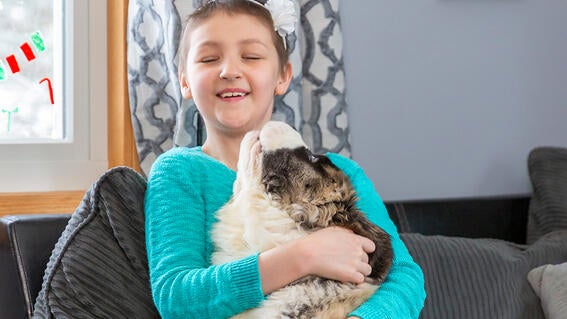 Wish kid Kaelee and dog