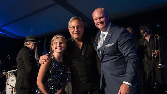 Make-A-Wish New Jersey President & CEO Tom Weatherall with Rock and Roll Hall of Famer Max Weinberg and Vianna Schibell, special guest of Make-A-Wish