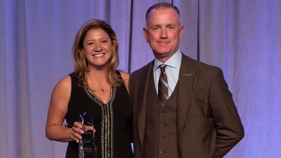 Rebecca A. Burke, Office Managing Partner New Jersey, Ernst & Young LLP, recipient of the Kathleen H. Murray Award, Make-A-Wish New Jersey Board Chair Francis X. Bolte