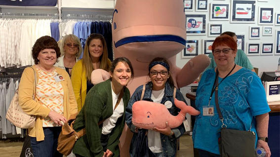 Alexis and her family makes a stop ad Vineyard Vines.