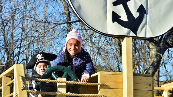 Dontae and his sister at the helm.