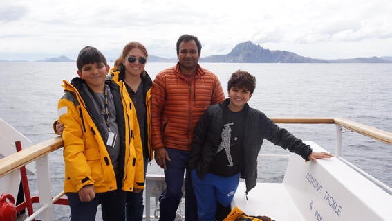 Sachin and family in Antarctica