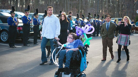 Wish kid Megan Crowley at Grand Opening ceremony
