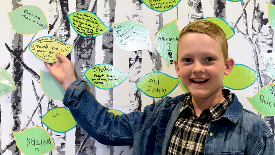 Teens leave messages of hope, strength and joy for wish children who will visit in the future.