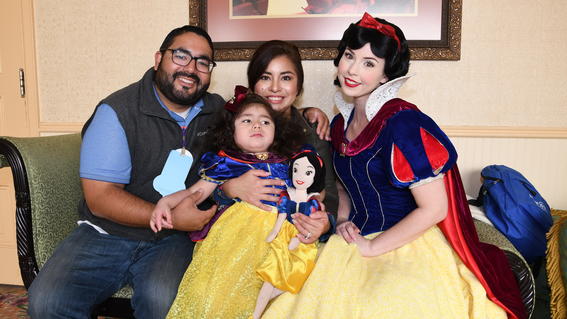 Penny and her family with Snow White