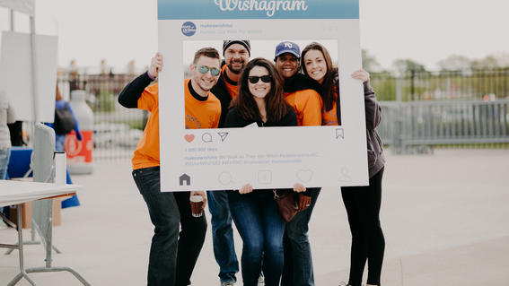 Volunteers in Instagram photo at the Walk for Wishes event