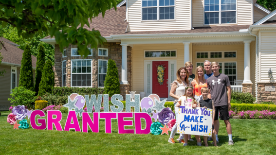 wish kid Ava with family