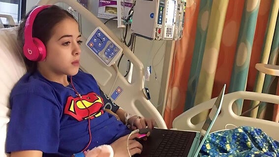 Stephanie in the hospital