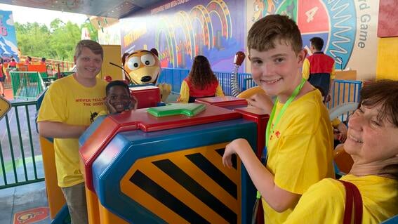 Alumni Wish Kid Edward & family on ride