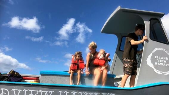 Wish kid Maksim on a shark adventure