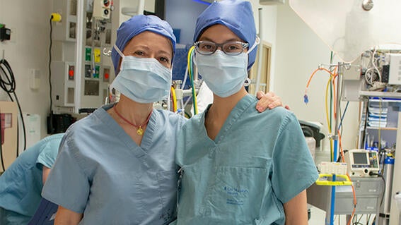 Wish kid Micaela and a doctor