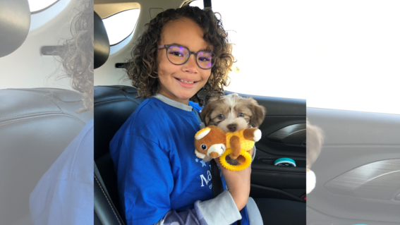 Wish kid Ny and puppy Ty
