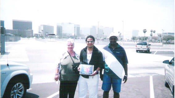 Wish Alumni Ryan with his family on his wish to go to Los Angeles