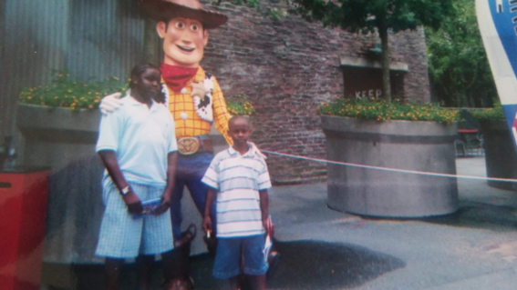 Tyler with brother and Woody
