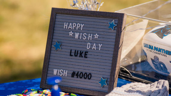 Sign for Luke's wish celebration