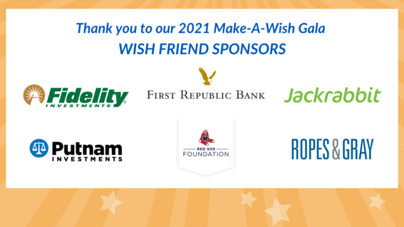 The names and logos of the Make-A-Wish Gala Wish Friend Sponsors, second group
