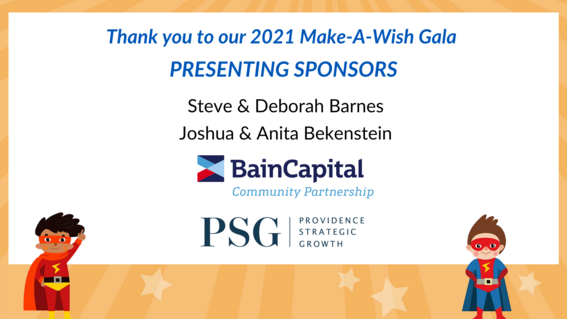 Names and logos of the Make-A-Wish Gala Presenting Sponsors