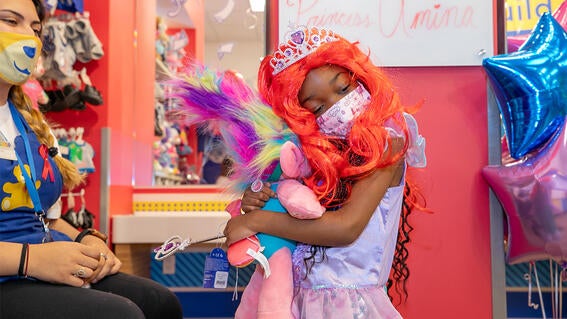 Wish kid Amina celebrates her birthday at Build-A-Bear