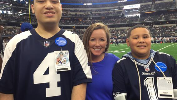 Ashley at a Dallas Cowboys' wish
