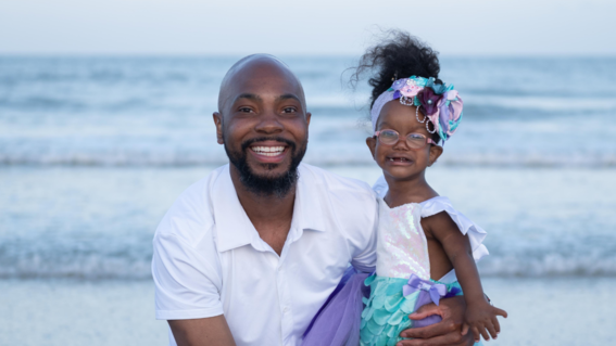 Nia and Dad On beach 