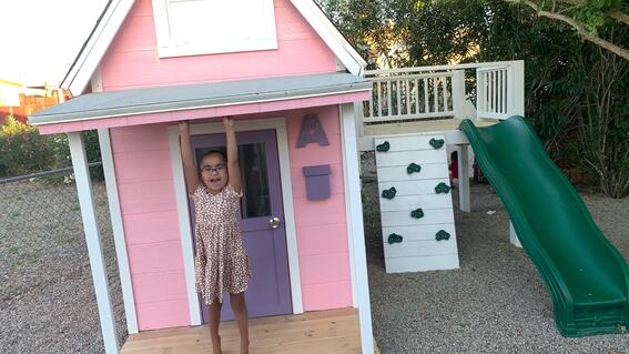 Alessandra's wish to have a pink playhouse