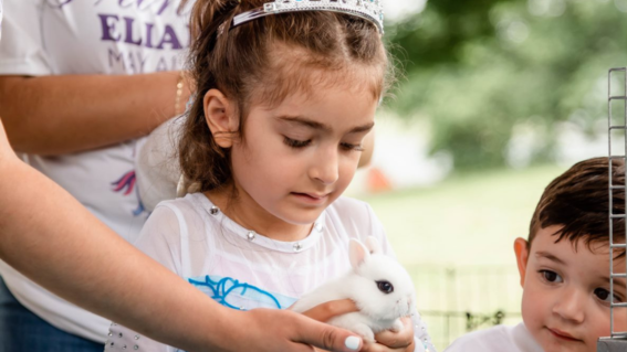 Eliana holds a bunny