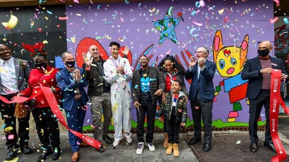 Artists with mural