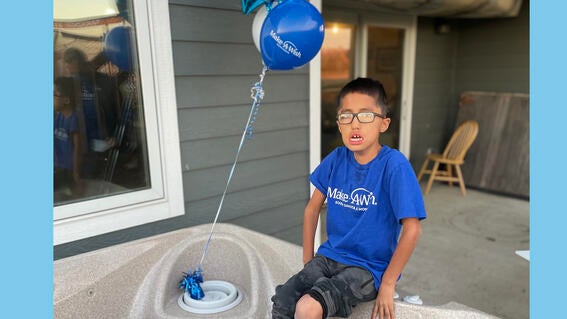 micah in his hot tub