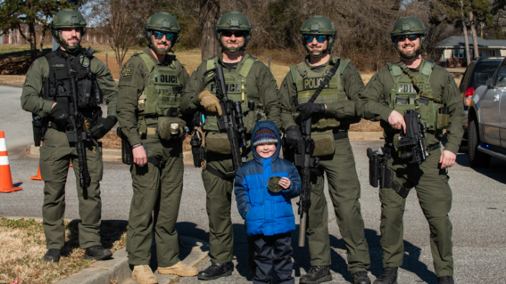 Bennett with Mauldin Police Department SWAT team members