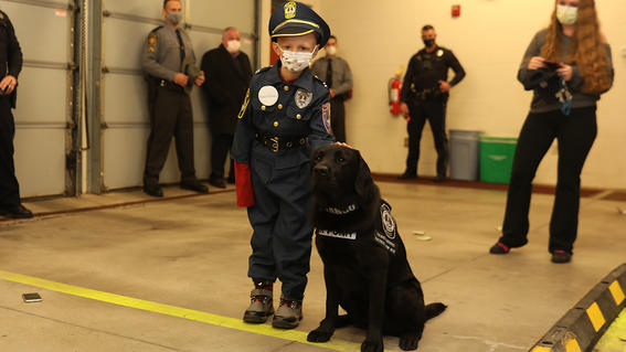 Landen learns how to train a k9 unit. 