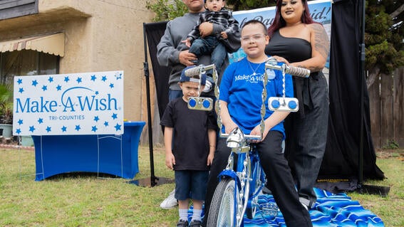 Wish kid David and family