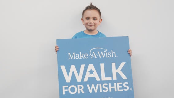 Mikey and Walk for Wishes Sign