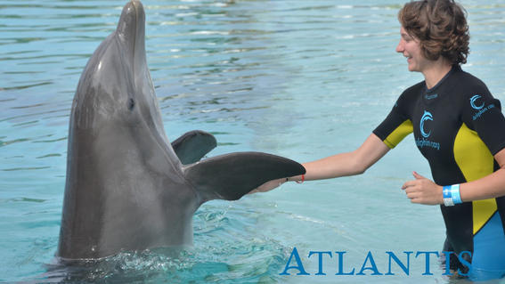 Breanna with dolphin 