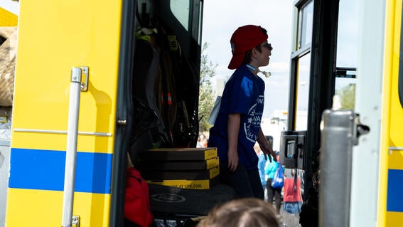 Kiddo on Fire Truck - Touch-A-Truck