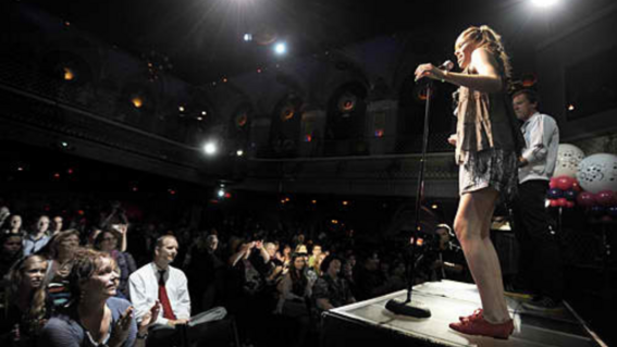 Emily on stage singing