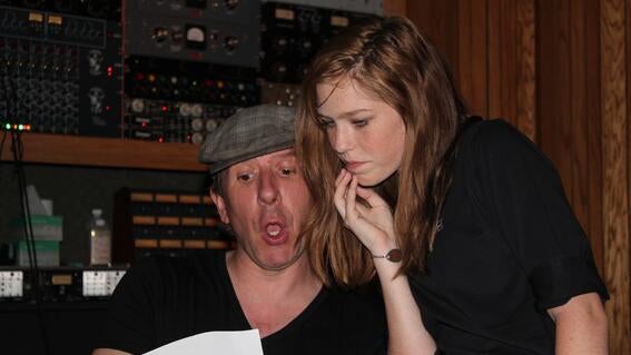 Emily in the studio