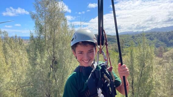 Andrew ziplining