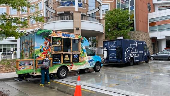 Izzy's food trucks at the party 