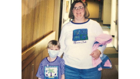 Elizabeth during treatment with her mom 
