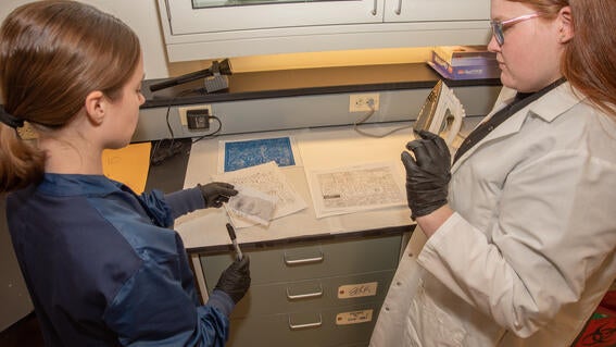 Margaret working in the lab
