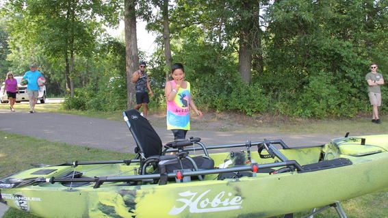 Nico and his kayak 