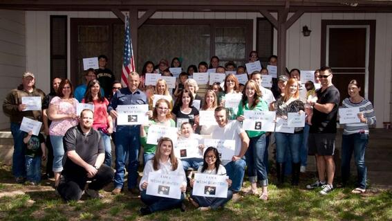 Wish kid Wyatt's group of volunteers