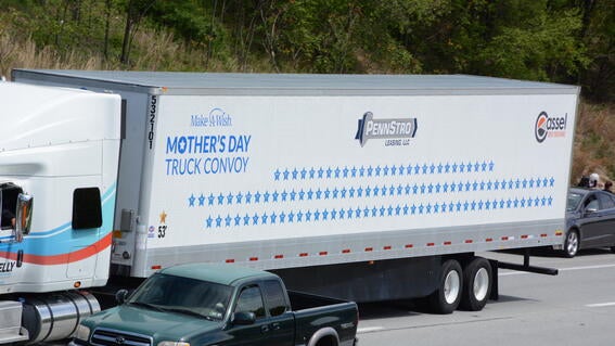 Truck on convoy route 