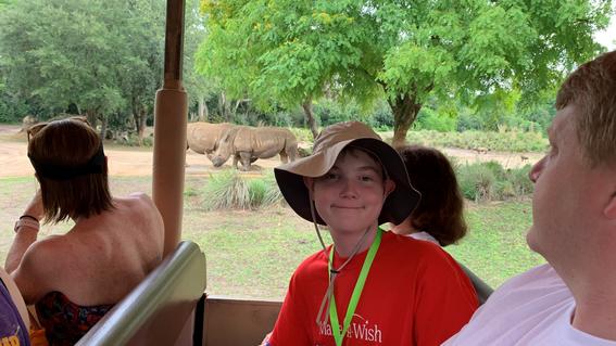 Alumni Edward on safari in Animal Kingdom