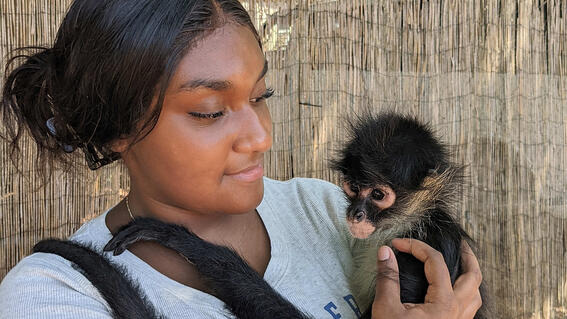 Bryanna and the monkey