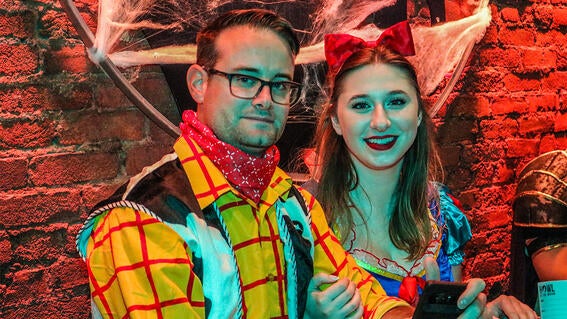 Cowboy and Princess at Boo & Brew