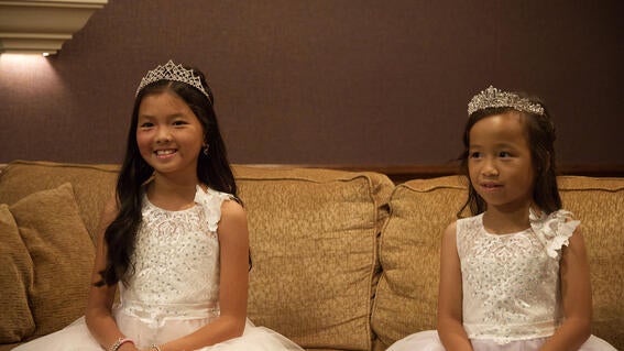 Jenna-Grace and Journi waiting for their surprise