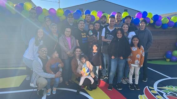 Isaiah with family and friends